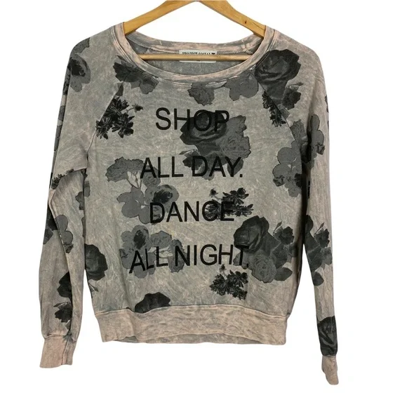 Project Social T Pink Sweatshirt Lounge S Floral Shop All Day Dance All Night - Picture 2 of 9